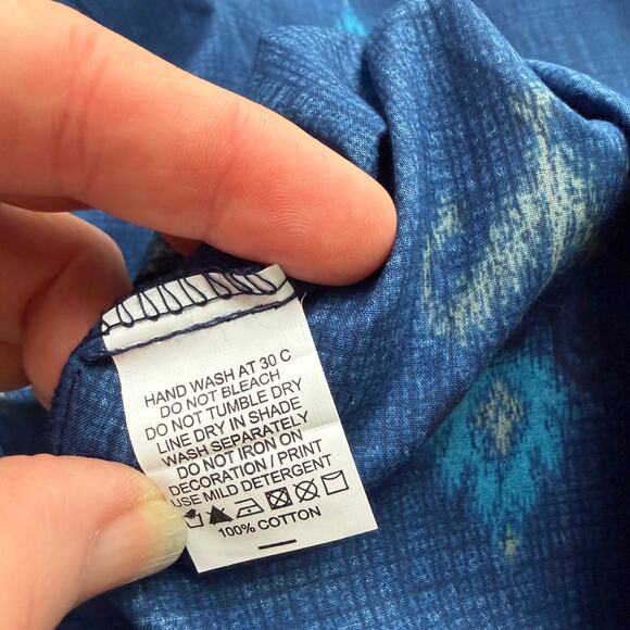 Vishudh Blue Fit and Flare 100% Cotton Dress Small - Picture 10 of 13